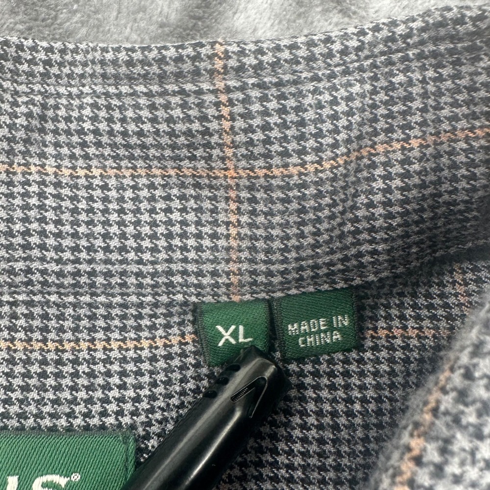 Orvis Mens‎ XL Classic Fit Tri-Blend Wool Cotton Houndstooth Plaid Button Down - Picture 4 of 9